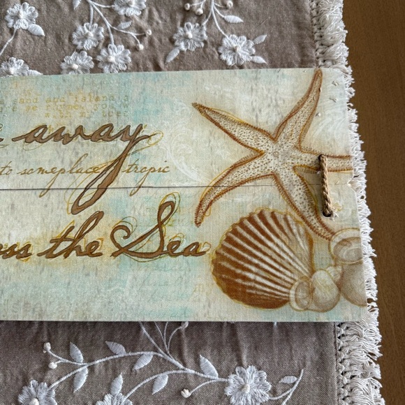 Nautical Wall Decor Sign with Starfish and Shells - Picture 3 of 5